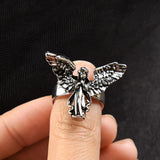 Boogzel Apparel Silver Angel Ring, view 4