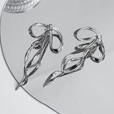 Boogzel Apparel Silver Bow Earrings, view 3