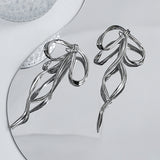 Boogzel Apparel Silver Bow Earrings, view 4
