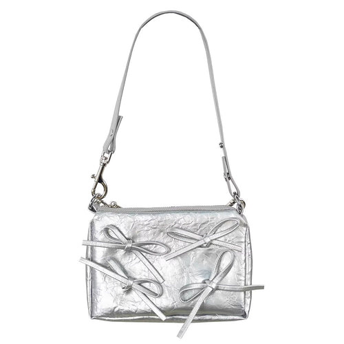 Boogzel Apparel Silver Bows Shoulder Bag