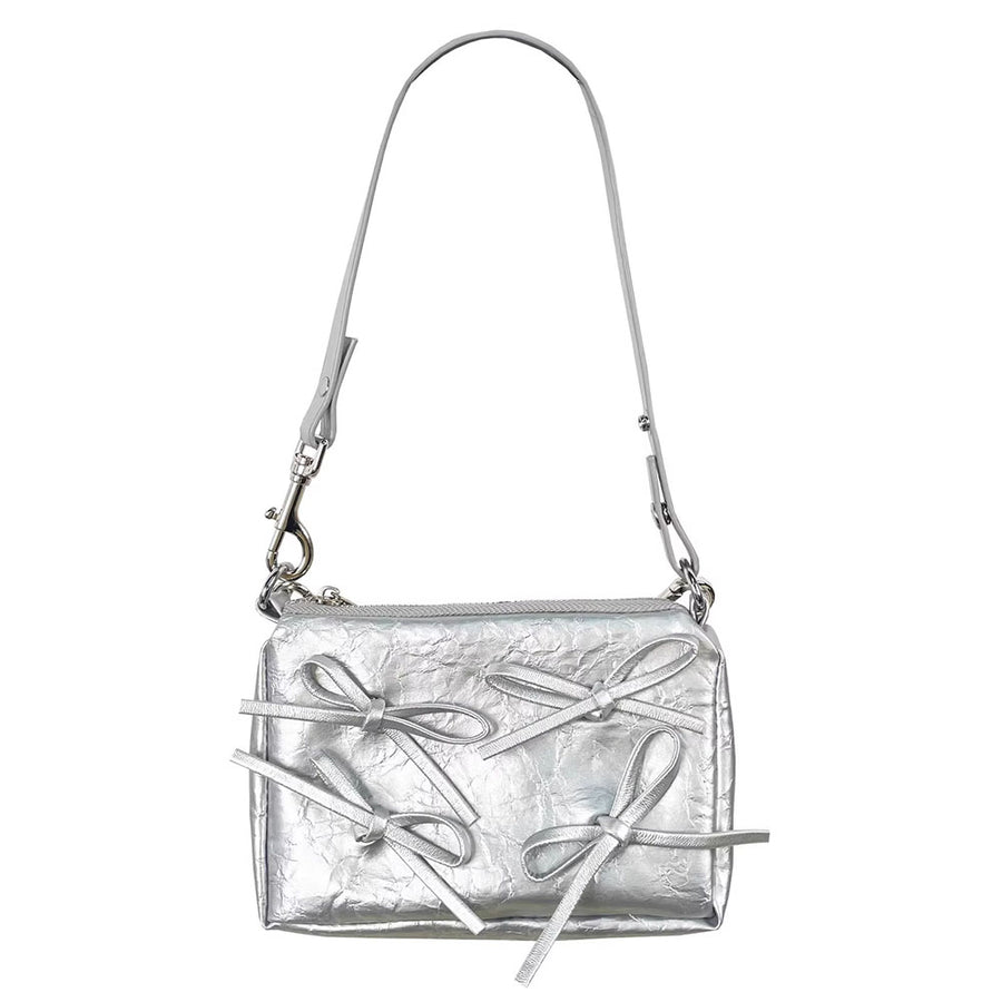 Boogzel Apparel Silver Bows Shoulder Bag