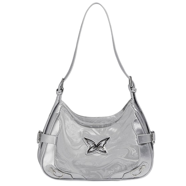 Boogzel Apparel Silver Butterfly Shoulder Bag