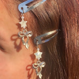 Boogzel Apparel Silver Hair Clip with Ribbon Charms, view 3