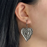 Boogzel Apparel Silver Heart Coin Earrings, view 2