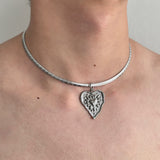 Boogzel Apparel Silver Heart Coin Necklace, view 2