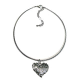 Boogzel Apparel Silver Heart Coin Necklace, view 3