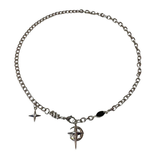 Boogzel Apparel Silver Star Chain Necklace