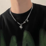 Boogzel Apparel Silver Star Chain Necklace, view 2