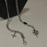 Boogzel Apparel Silver Star Chain Necklace, view 3