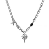 Boogzel Apparel Silver Star Chain Necklace, view 4