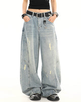 Boogzel Apparel Skater Girl Distressed Baggy Jeans, view 4