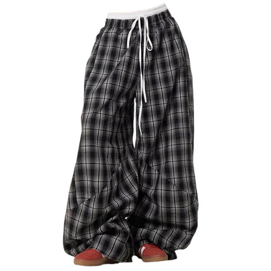 Boogzel Apparel Skater Girl Plaid Wide Leg Pants