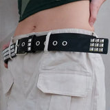Boogzel Apparel Skater Girl Punk Rock Pyramid Stud Belt, view 3