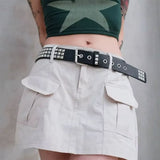 Boogzel Apparel Skater Girl Punk Rock Pyramid Stud Belt, view 4