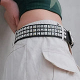 Boogzel Apparel Skater Girl Punk Rock Pyramid Stud Belt, view 5