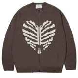 Boogzel Apparel Skeleton Print Zip Up Sweater, view 2