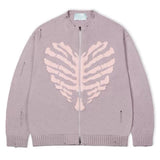 Boogzel Apparel Skeleton Print Zip Up Sweater, view 6