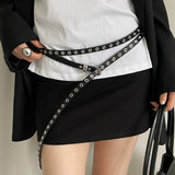 Boogzel Apparel Skinny Eyelet Extra Long Belt, view 2