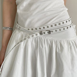 Boogzel Apparel Skinny Eyelet Extra Long Belt, view 3