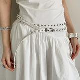 Boogzel Apparel Skinny Eyelet Extra Long Belt, view 4
