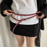Boogzel Apparel Skinny Eyelet Extra Long Belt, view 5