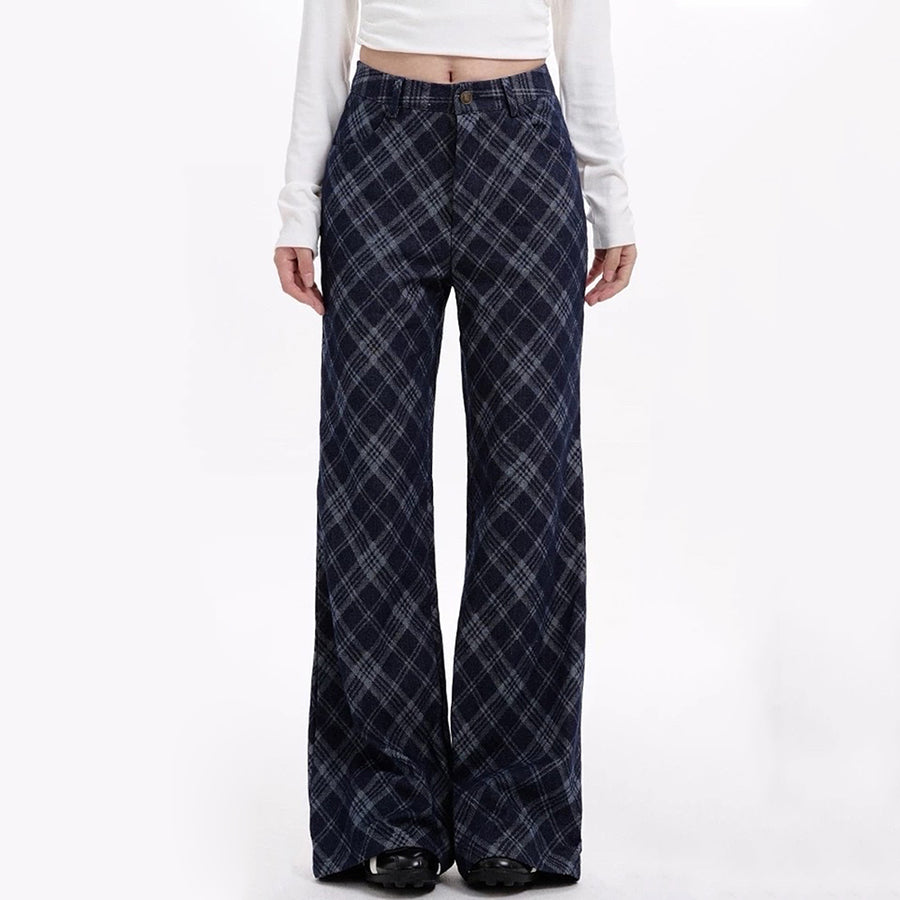 Boogzel Apparel Skippin' School Blue Plaid Pants