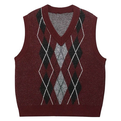 Boogzel Apparel Skipping Class Argyle Vest
