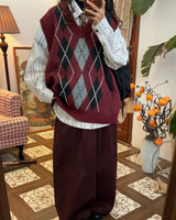 Boogzel Apparel Skipping Class Argyle Vest, view 4