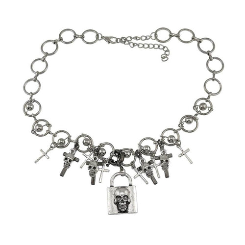 Boogzel Apparel Skull Lock Necklace