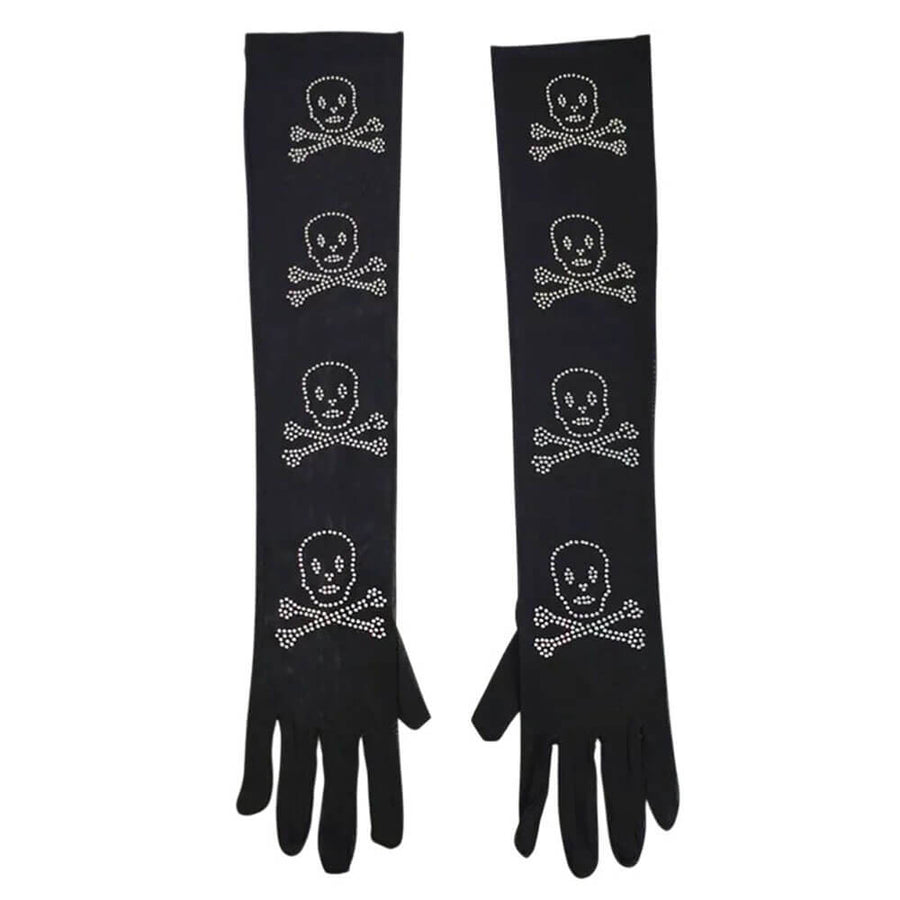 Boogzel Apparel Skull Rhinestone Gloves