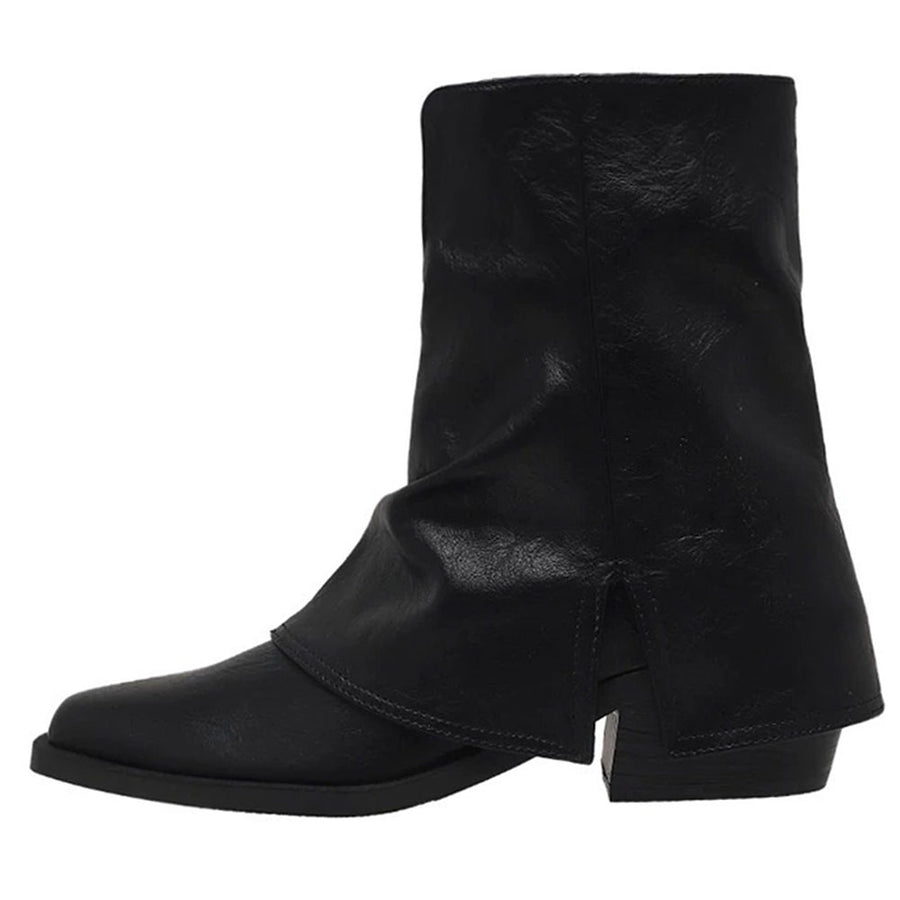 Boogzel Apparel Slouchy Fit Block Heel Boots