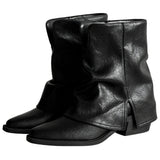 Boogzel Apparel Slouchy Fit Block Heel Boots, view 4