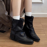 Boogzel Apparel Slouchy Fit Block Heel Boots, view 5