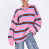 Boogzel Apparel Smells Like Teen Spirit Striped Knit Sweater, view 4
