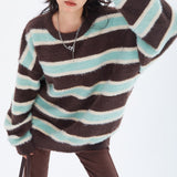 Boogzel Apparel Smells Like Teen Spirit Striped Knit Sweater, view 6