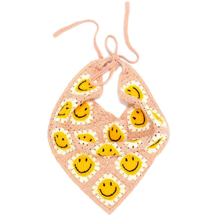 Boogzel Apparel Smiley Face Crochet Bandana