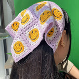 Boogzel Apparel Smiley Face Crochet Bandana, view 4
