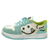 Boogzel Apparel Smiling Face Embroidery Mint Green Sneakers, view 4