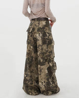 Boogzel Apparel Snake Print Wide Leg Cargo Pants, view 4