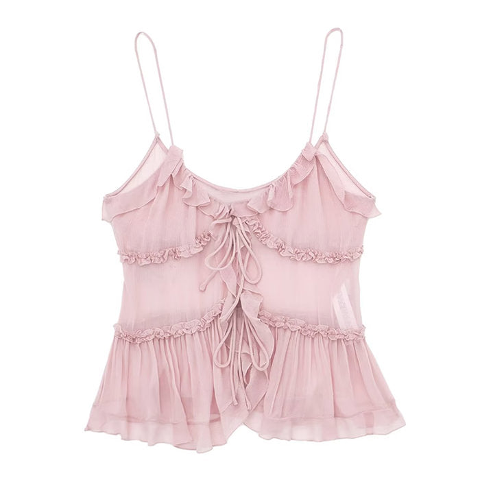 Boogzel Apparel Soft Girl Aesthetic Ruffle Top