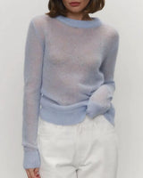Boogzel Apparel Soft Girl Aesthetic Sheer Knit Sweater, view 4
