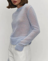 Boogzel Apparel Soft Girl Aesthetic Sheer Knit Sweater, view 5