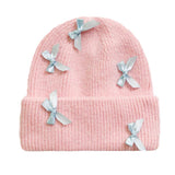 Boogzel Apparel Soft Girl Bows Beanie Hat, view 3