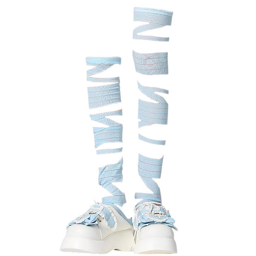 Boogzel Apparel Soft Girl Crisscross Lace-Up Socks