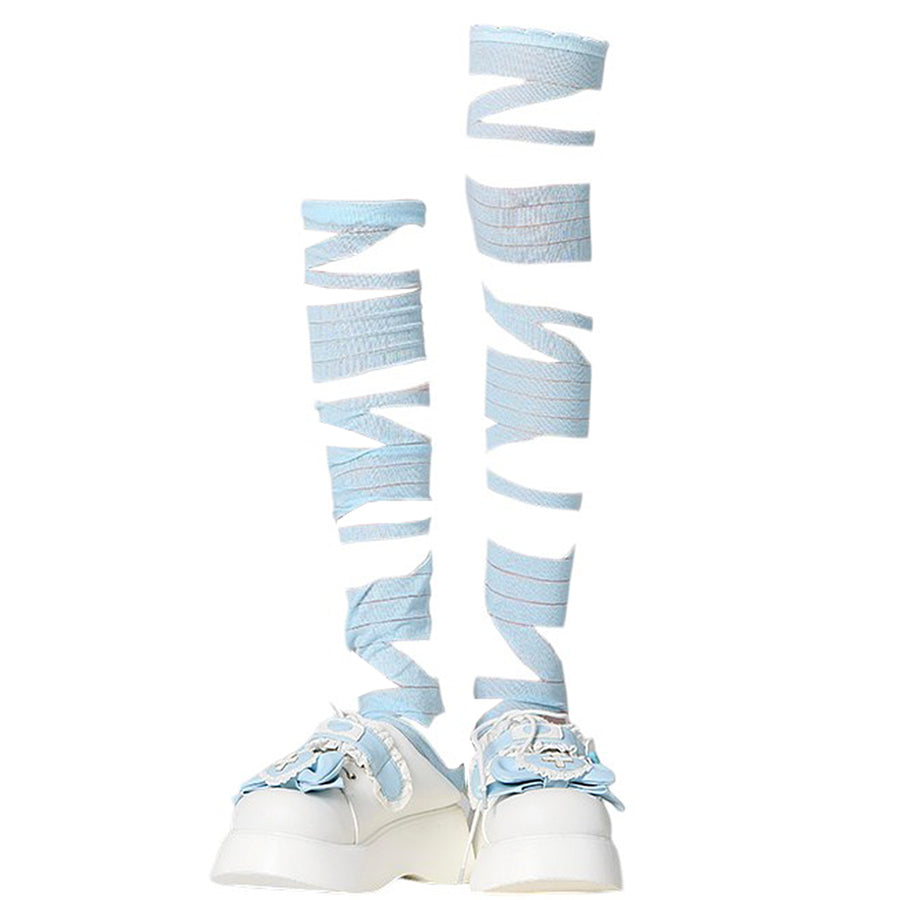 Boogzel Apparel Soft Girl Crisscross Lace-Up Socks