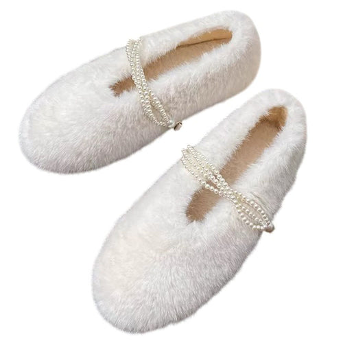 Boogzel Apparel Soft Girl Fluffy Mary Jane Flats