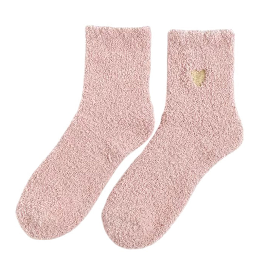 Boogzel Apparel Soft Girl Heart Fuzzy Socks