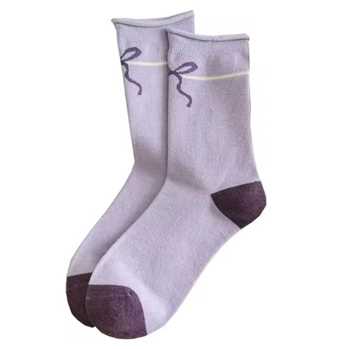 Boogzel Apparel Soft Girl Lavender Bow Socks