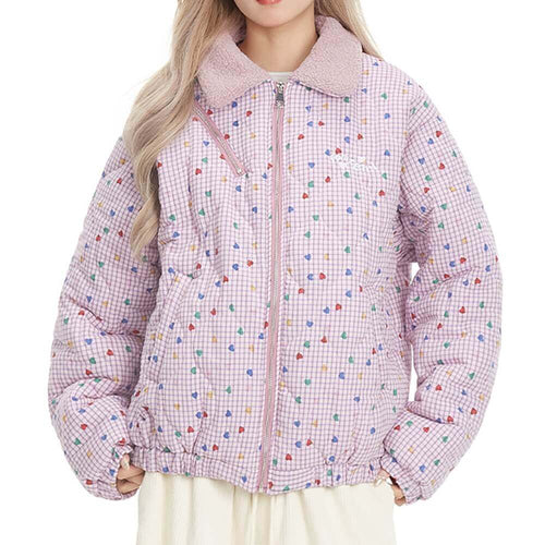 Boogzel Apparel Soft Girl Pink Heart Pattern Jacket