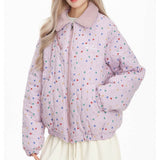 Boogzel Apparel Soft Girl Pink Heart Pattern Jacket, view 4